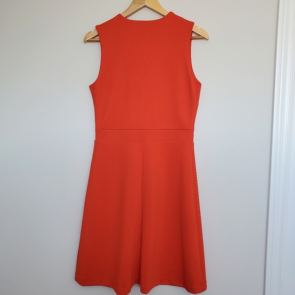 ABS Allen Schwartz Fit and Flare Cut Out Dress Orange - Picture 3 of 8